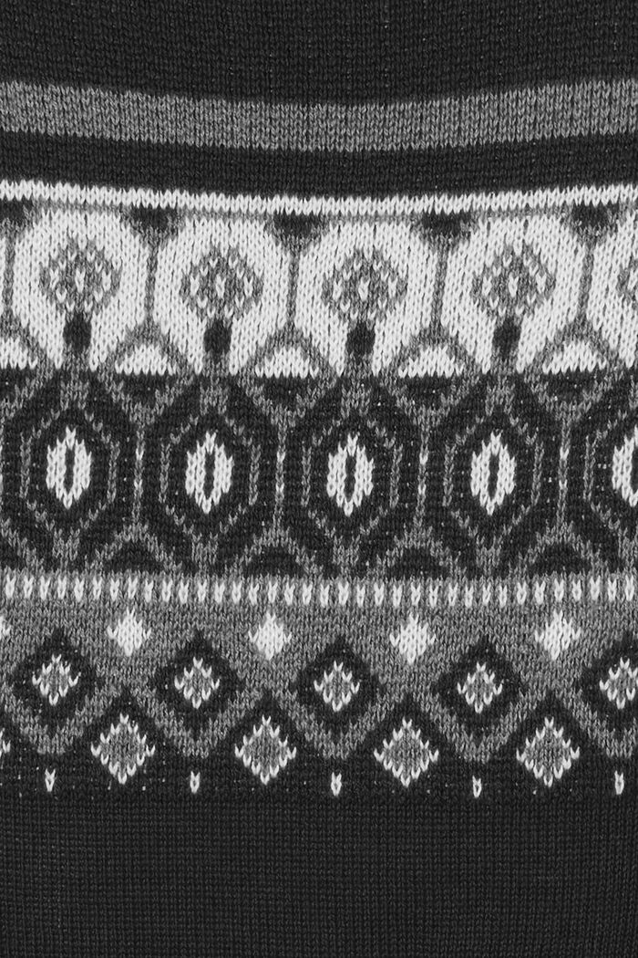 Jacquard-pullover i strik, økologisk bomuld, BLACK INK, detail image number 3