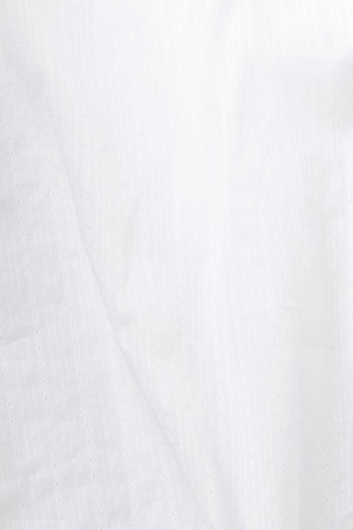 Bomuldsbluse med V-hals, WHITE, detail image number 4