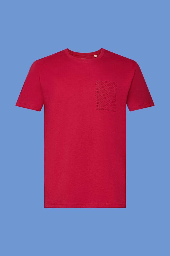 T-shirt i bæredygtig bomuld med brystlomme, DARK PINK, detail image number 6