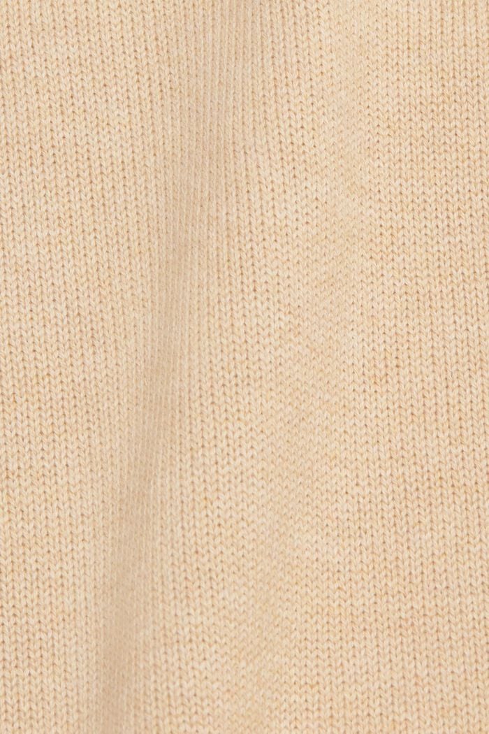 Pullover i strik af bæredygtig bomuld, BEIGE, detail image number 5
