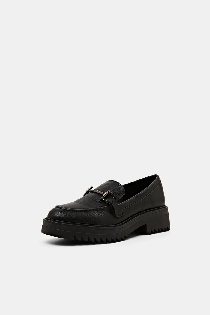 Platform loafers i vegansk læder, BLACK, detail image number 2
