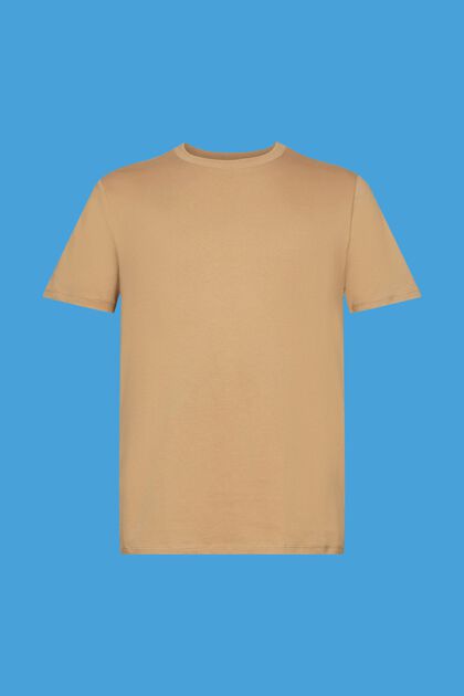 Slim fit bomulds-T-shirt, BEIGE, overview