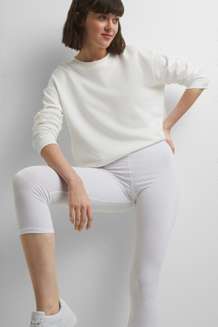 Capri-leggings med stretch, WHITE, detail image number 1