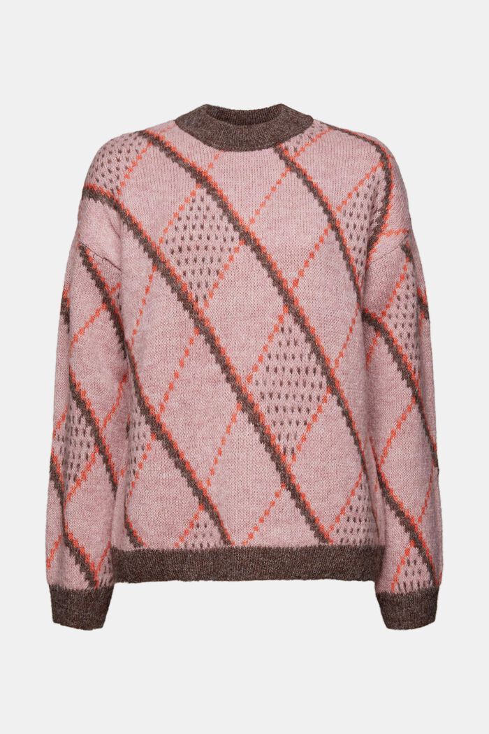 Ternet sweater i uldmiks, OLD PINK, detail image number 6
