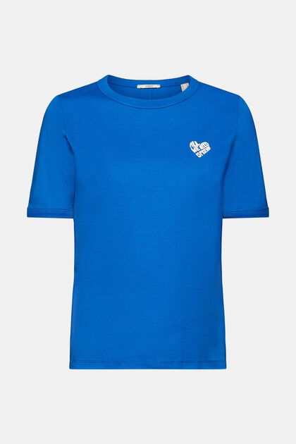 Bomulds-T-shirt med hjerteformet logo