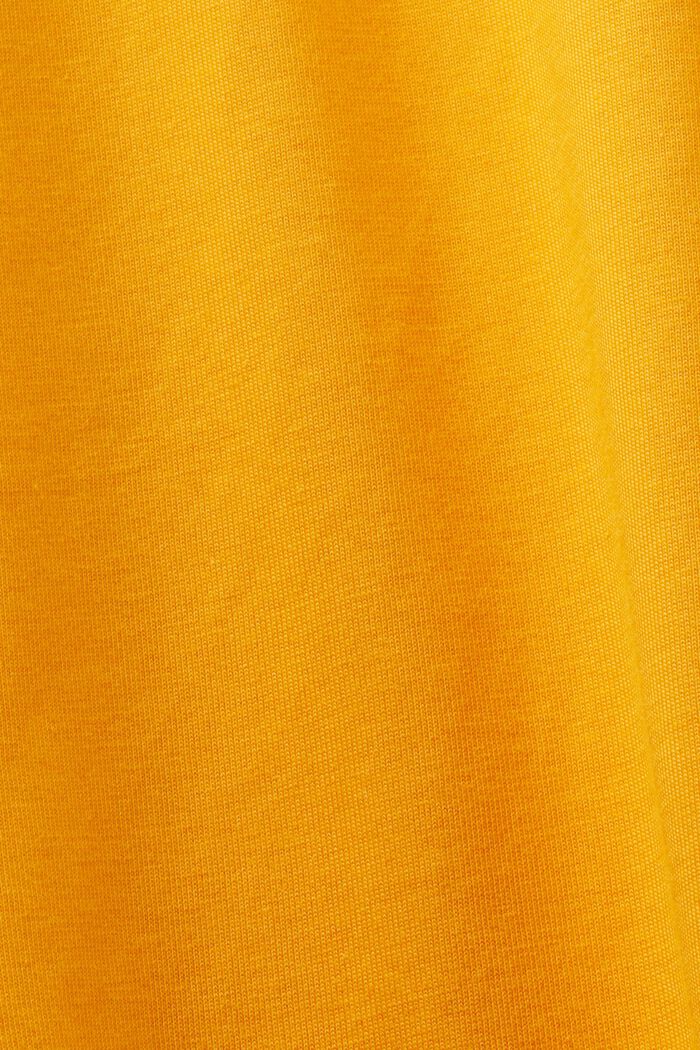 Bomulds-T-shirt med høj hals og logo, GOLDEN ORANGE, detail image number 6