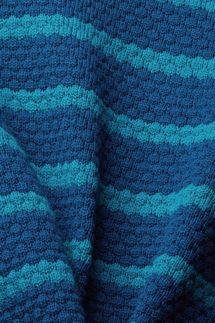 Sweater i strukturstrik, PETROL BLUE, detail image number 1