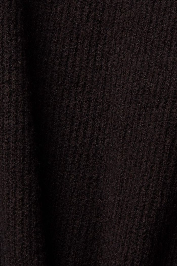 Midikjole med bælte, uldmiks, BLACK, detail image number 5