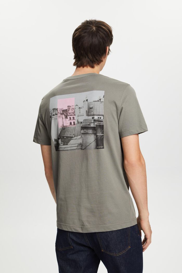 T-shirt med print på for- og bagside, GUNMETAL, detail image number 3