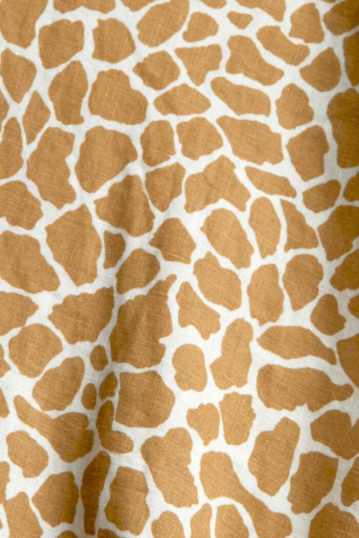 Mønstret bluse i hør, OLIVE, detail image number 4