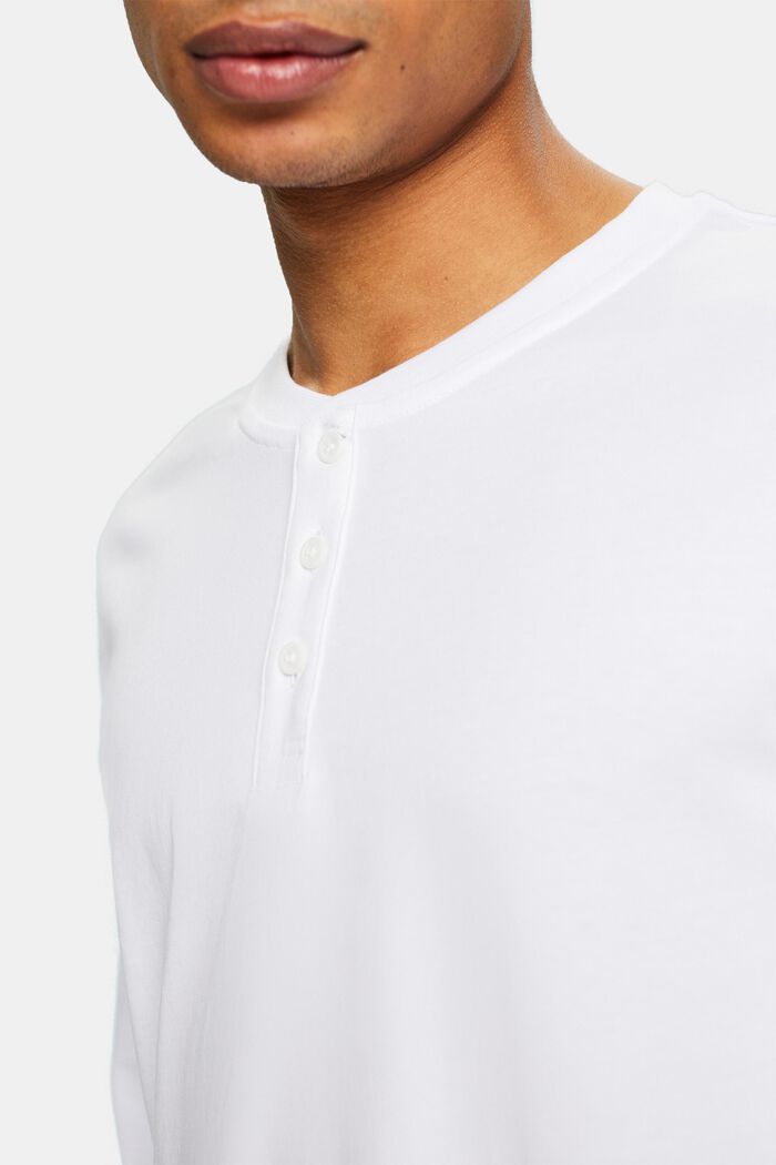 Henley-top i jersey, WHITE, detail image number 3