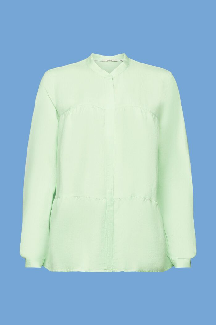 Bluse i hørmiks, CITRUS GREEN, detail image number 5
