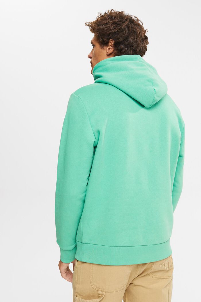 Genanvendte materialer: hoodie med broderet logo, GREEN, detail image number 3