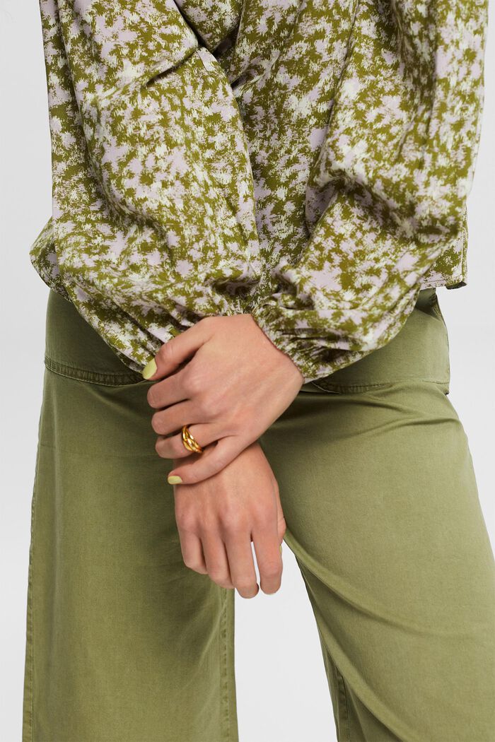 Mønstret bluse, LENZING™ ECOVERO™, OLIVE, detail image number 2