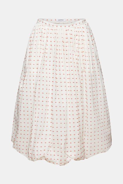 Midi-nederdel med tekstur og boblekant