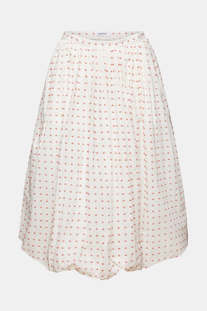 Midi-nederdel med tekstur og boblekant, WHITE, detail image number 5