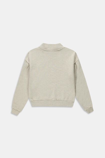 Sweatshirt med mock-rullekrave og statement-print