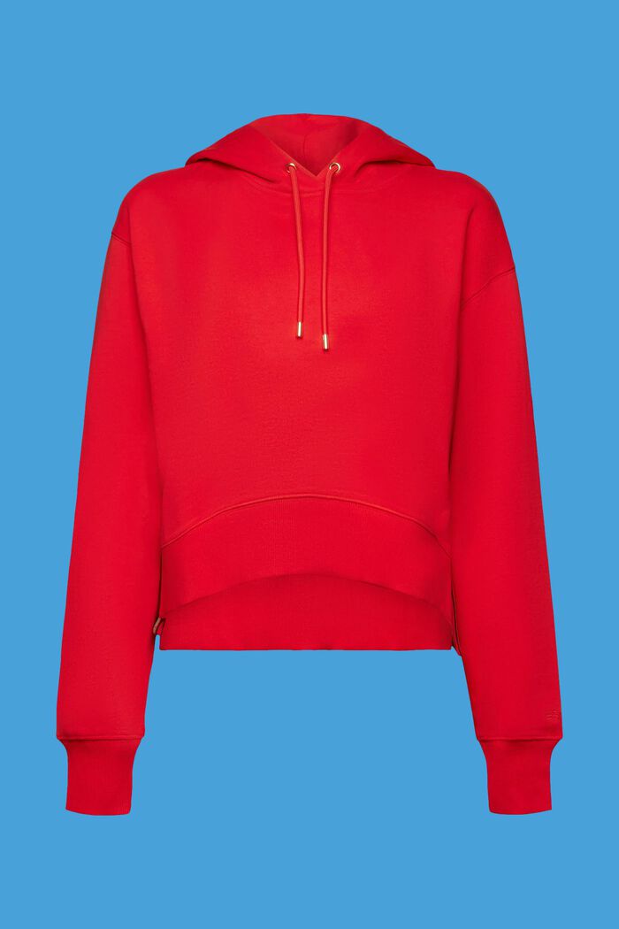 Cropped hættetrøje, 100 % bomuld, RED, detail image number 5