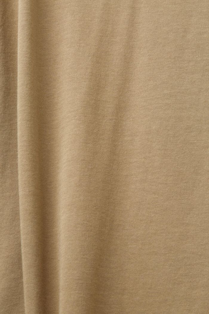 Jersey-T-shirt med rund hals, 100 % bomuld, KHAKI GREEN, detail image number 5