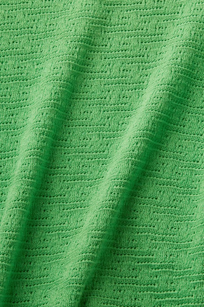 Kortærmet pointelle-sweater, CITRUS GREEN, detail image number 4