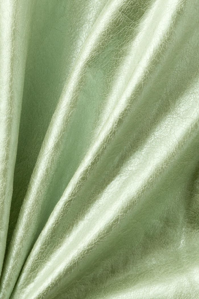 Nederdel i belagt metallic kunstlæder, LIGHT AQUA GREEN, detail image number 5
