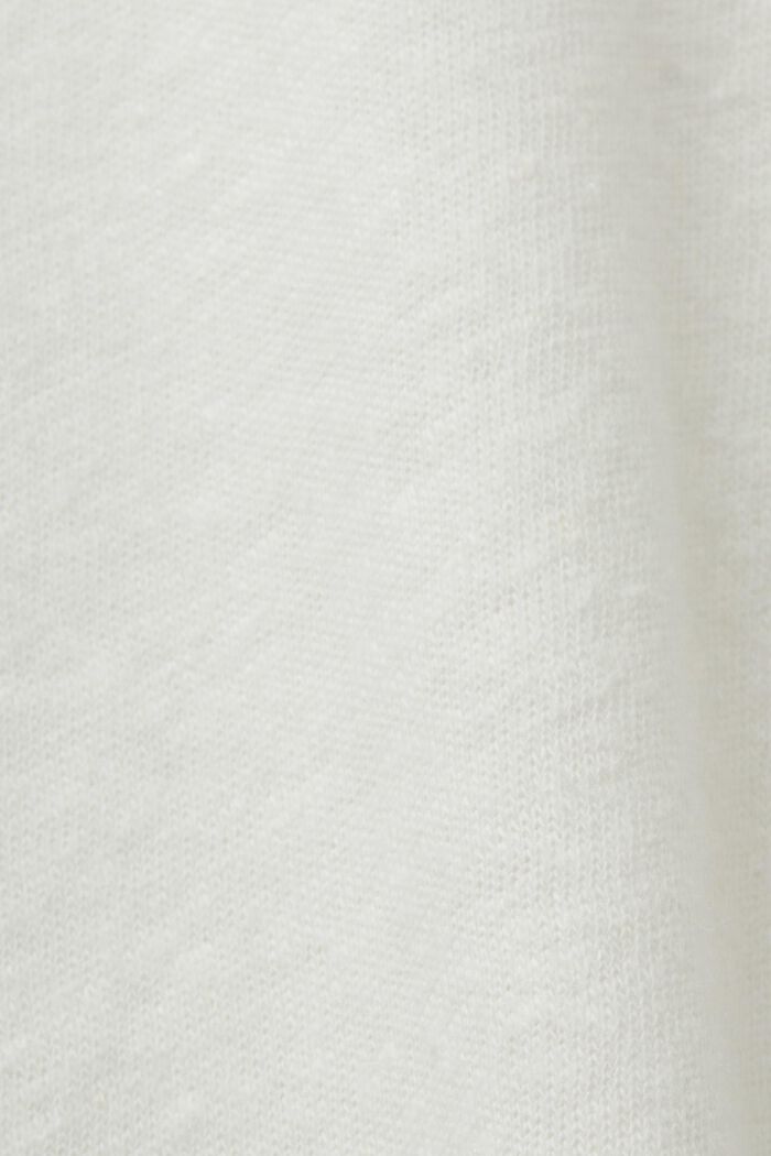 CURVY T-shirt i hør-/bomuldsmiks, OFF WHITE, detail image number 1