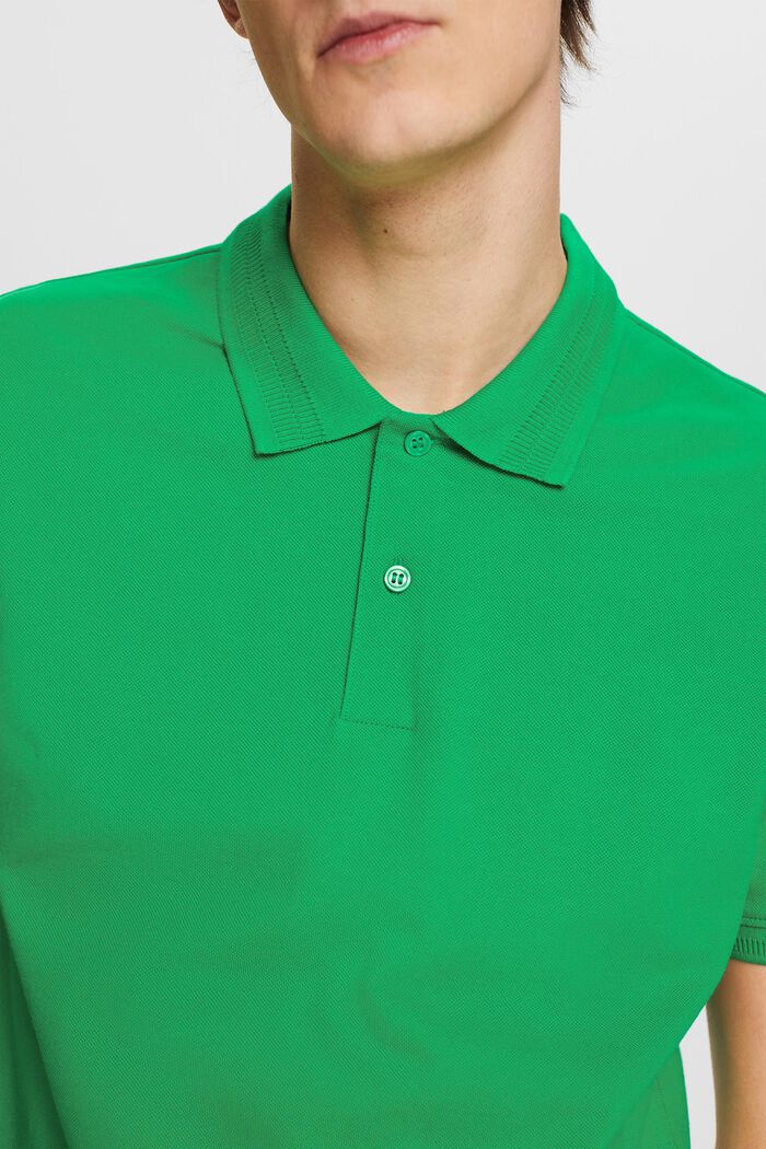 Poloskjorte i pimabomuldspique, GREEN, detail image number 2