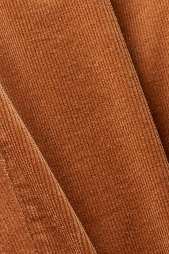 Straight fit-fløjlsbukser med høj talje, CARAMEL, detail image number 6