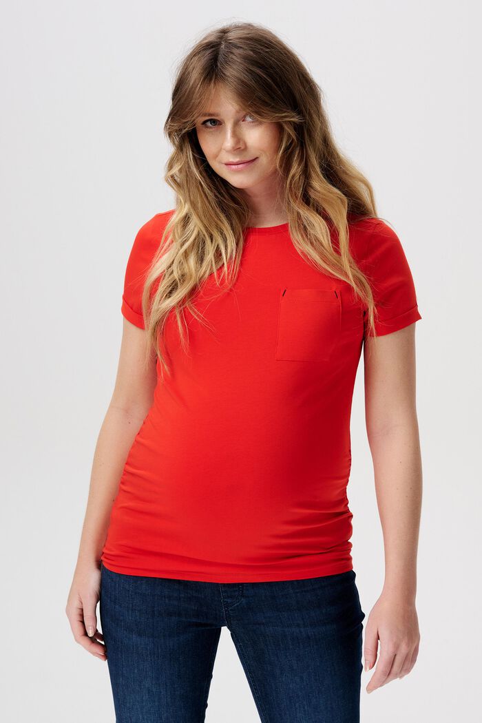MATERNITY T-shirt med korte ærmer, MISSION RED, detail image number 0