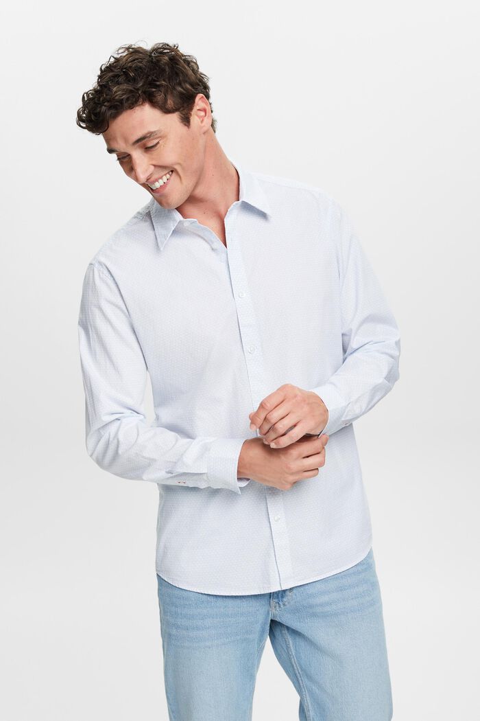 Skjorte i slim fit med allover-mønster, WHITE, detail image number 0