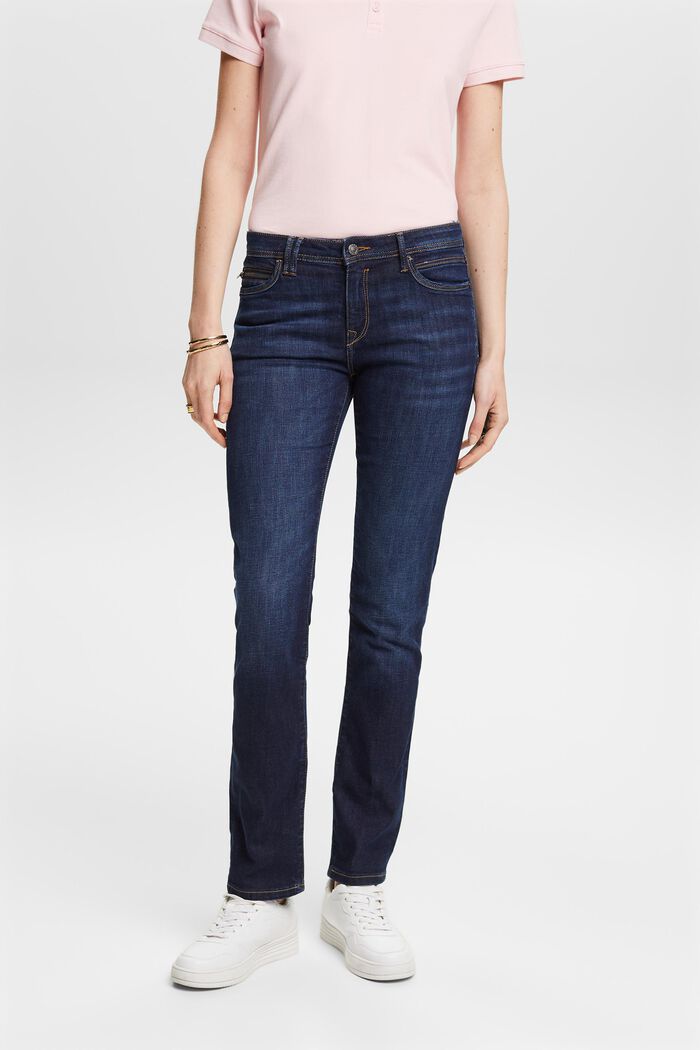 Jeans med vide ben, BLUE DARK WASHED, detail image number 0