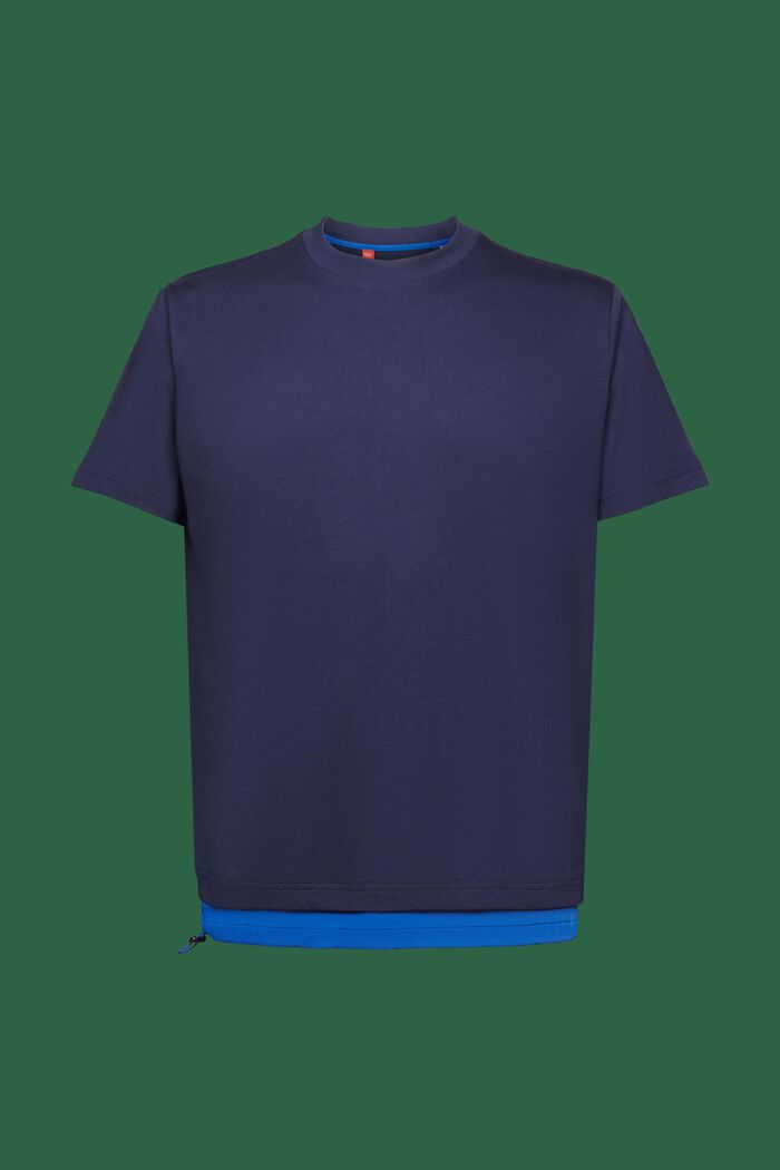 T-shirt i bomuldsjersey med snøre, DARK BLUE, detail image number 5