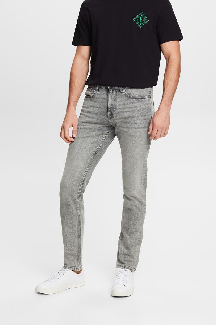 Slim jeans med mellemhøj talje, GREY LIGHT WASHED, detail image number 0