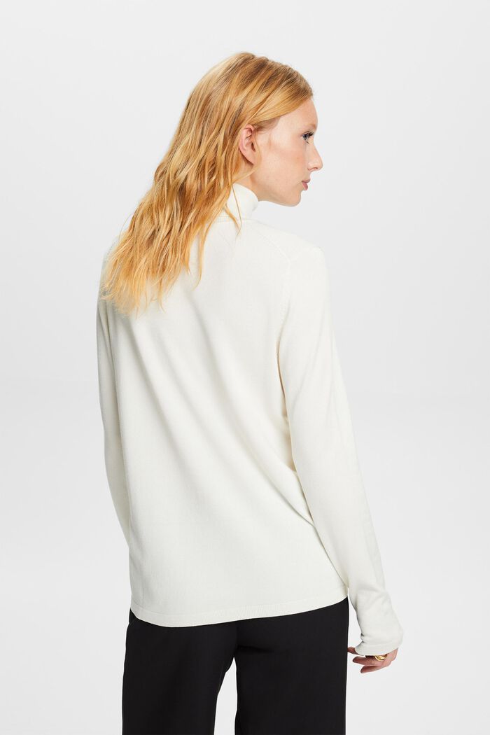 Langærmet sweater med rullekrave, OFF WHITE, detail image number 3