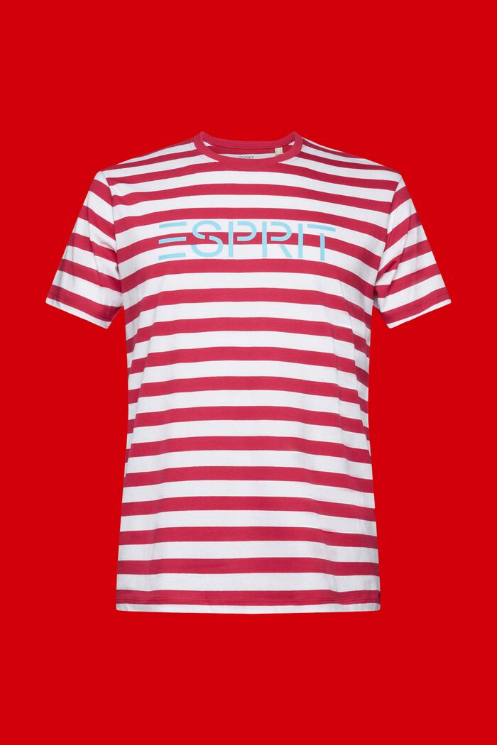 Stribet T-shirt i bæredygtig bomuld, RED, detail image number 6