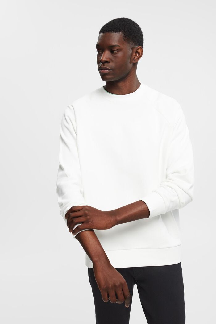 Relaxed fit sweatshirt i bomuld, OFF WHITE, detail image number 0