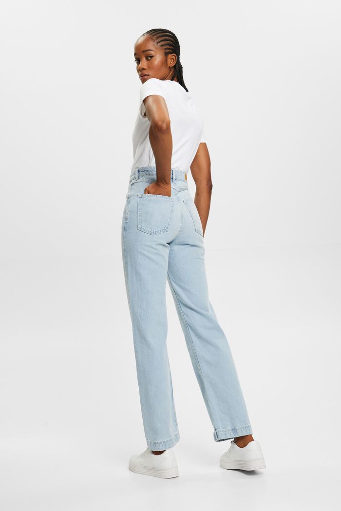 Jeans med vide ben, BLUE BLEACHED, detail image number 3