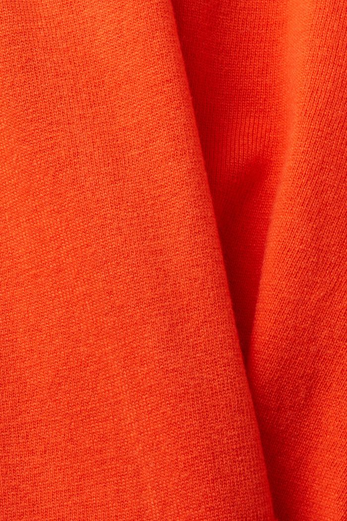 Strikket pullover med korte ærmer, ORANGE RED, detail image number 4