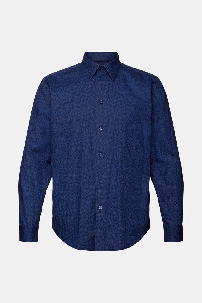 Mønstret skjorte, 100 % bomuld, NAVY, detail image number 5