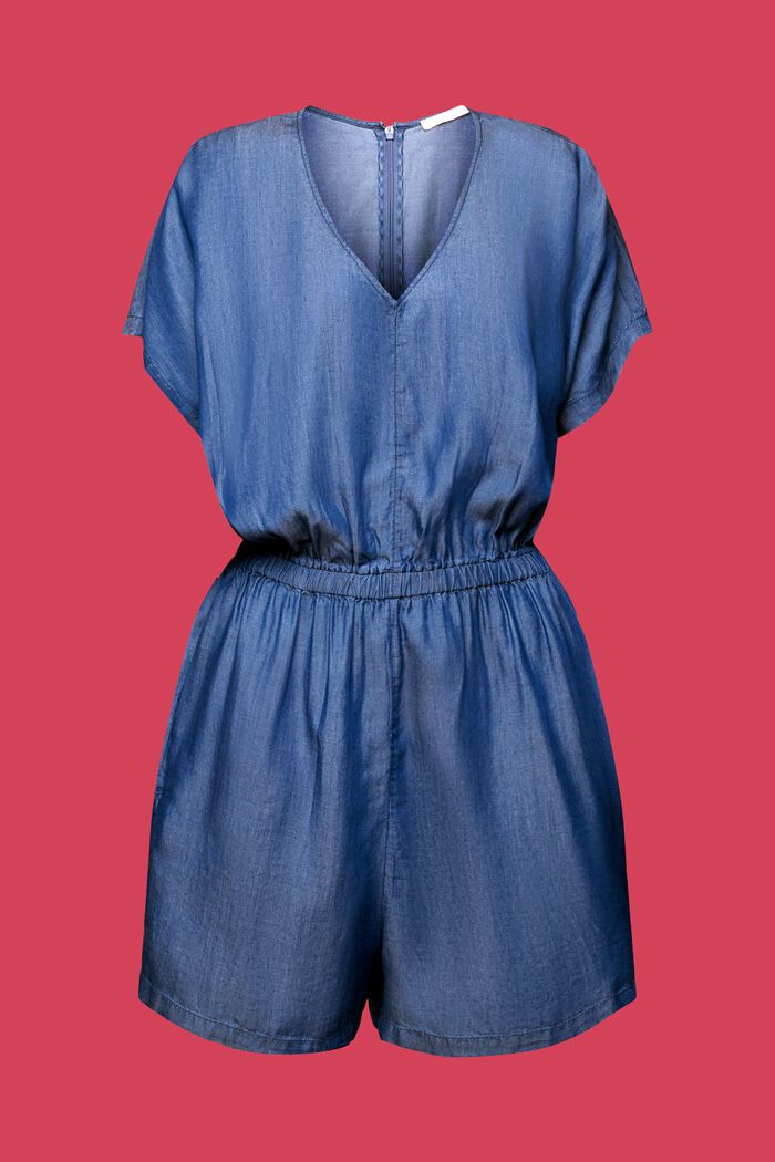Kort jumpsuit i denim-look, TENCEL™, BLUE MEDIUM WASHED, detail image number 5