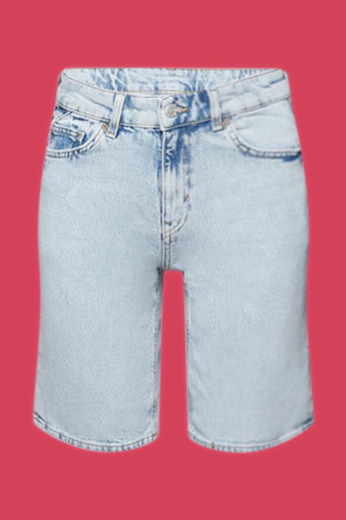 Retro Bermuda-jeansshorts, BLUE BLEACHED, detail image number 6