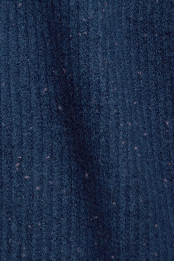 Pullover i kabelstrik, uldmiks, PETROL BLUE, detail image number 1