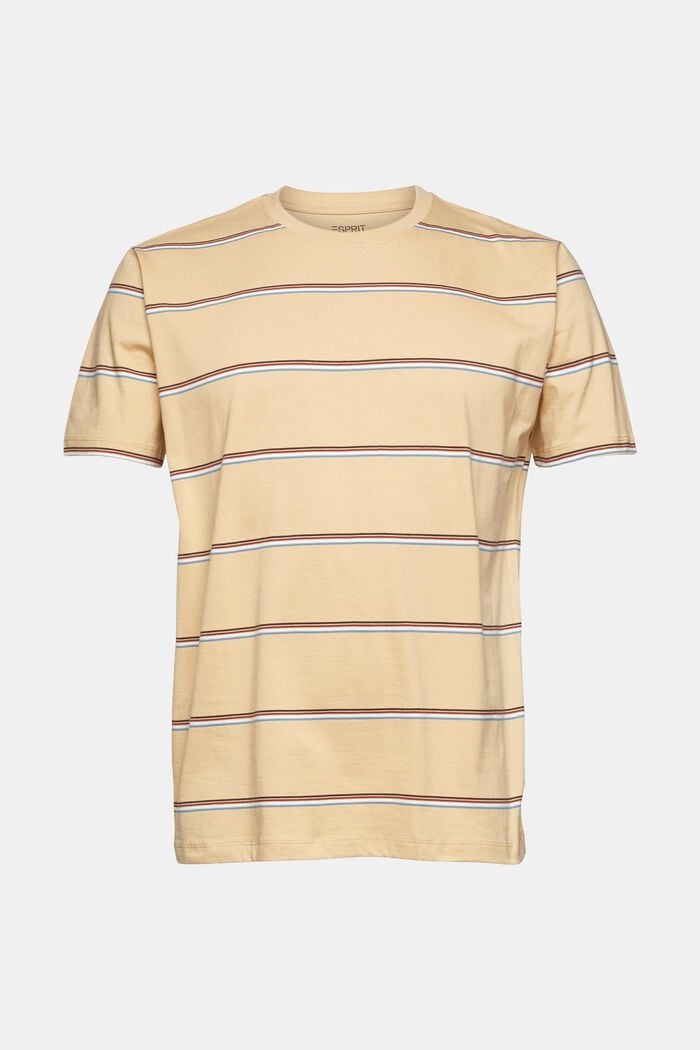 Jersey-T-shirt med striber, SAND, overview