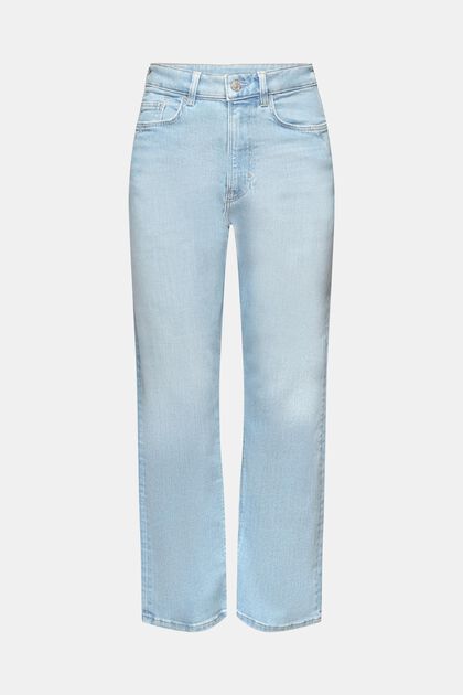 Dad fit jeans med høj talje, BLUE BLEACHED, overview