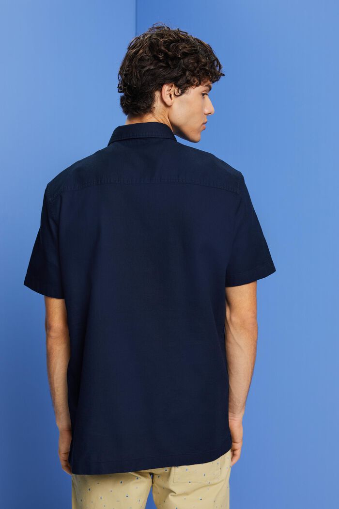 Skjorte med korte ærmer, 100 % bomuld, NAVY, detail image number 3