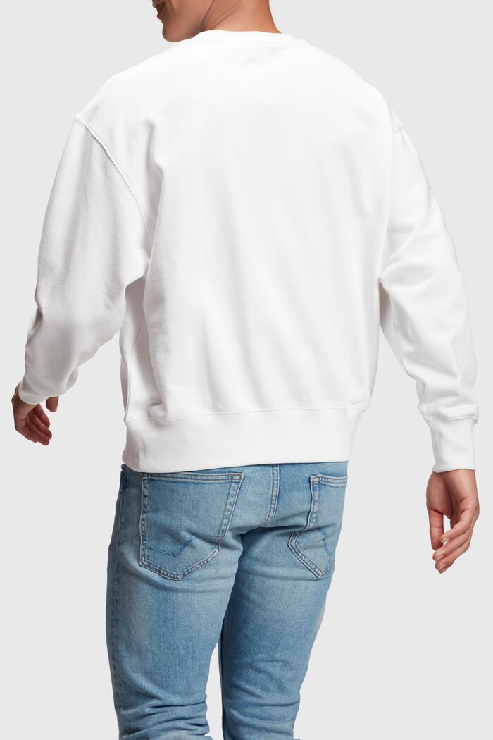 Yagi Archive ribbet sweatshirt med logo, WHITE, detail image number 1