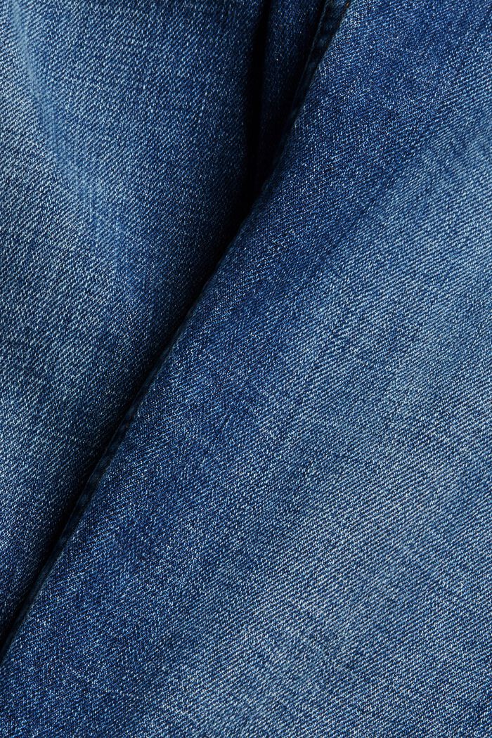Stumpede jeans med kick flare, BLUE DARK WASHED, detail image number 4