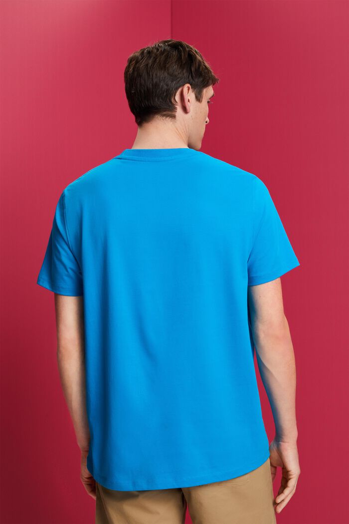 Jersey-T-shirt med print, 100 % bomuld, DARK TURQUOISE, detail image number 3