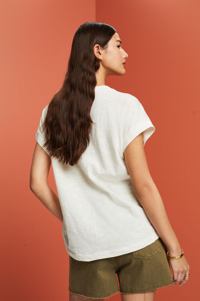 T-shirt med hæklet front, OFF WHITE, detail image number 3