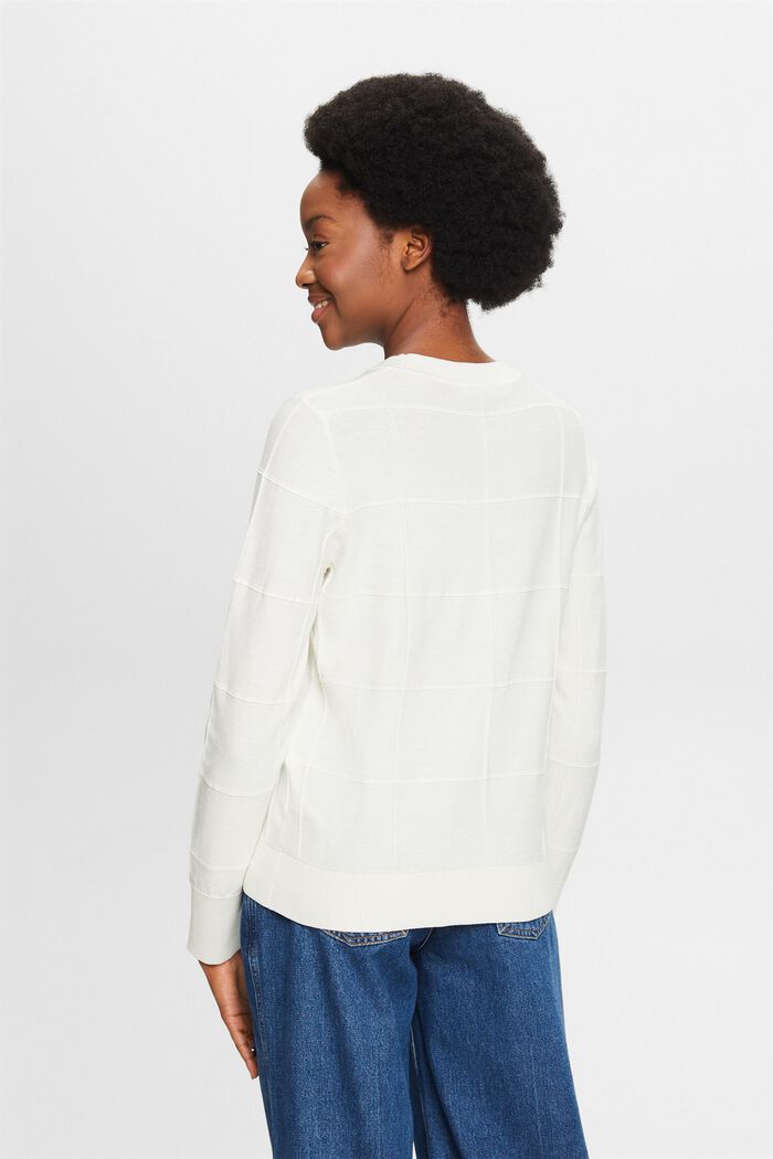 Farveafstemt gittersweater med struktur, OFF WHITE, detail image number 2